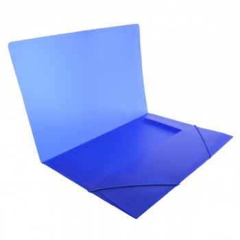 CARPETA GOMAS CON SOLAPAS A3 POLIPROPILENO TRANSLUCIDO OFFICEBOX SUPRA COLOR AZUL