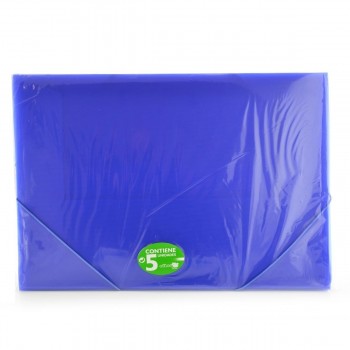 CARPETA GOMAS CON SOLAPAS A3 POLIPROPILENO TRANSLUCIDO OFFICEBOX SUPRA COLOR AZUL