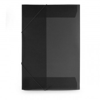 CARPETA GOMAS CON SOLAPAS A3 POLIPROPILENO TRANSLUCIDO OFFICEBOX SUPRA COLOR NEGRO