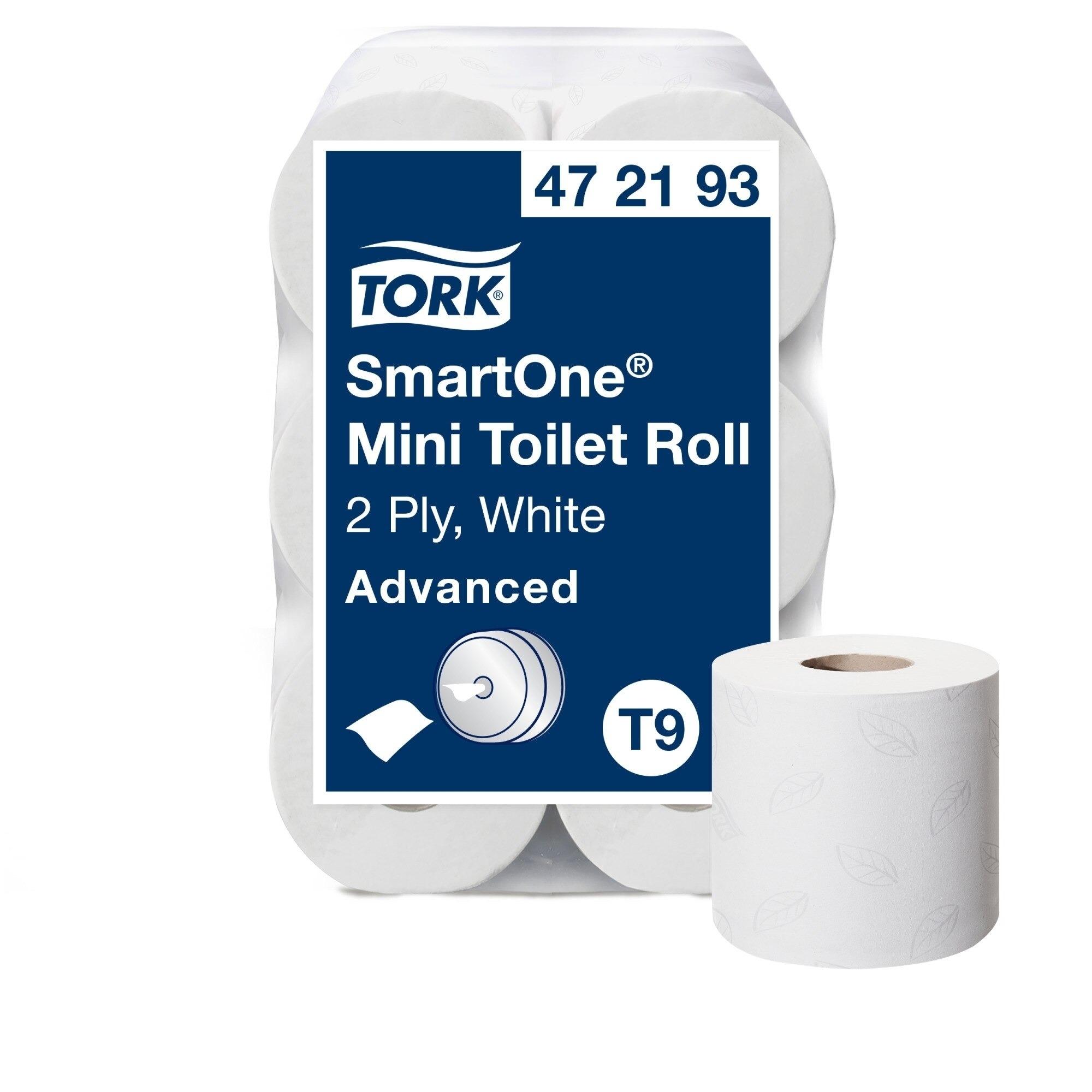 CAJA 12 ROLLOS PAPEL HIGIENICO TORK SMARTONE MINI T9