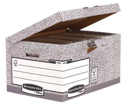 MAXI CONTENEDOR DE ARCHIVOS FELLOWES BANKERS BOX CON TAPA FIJA GRIS MEDIDAS INTERIOR 378X293X545
