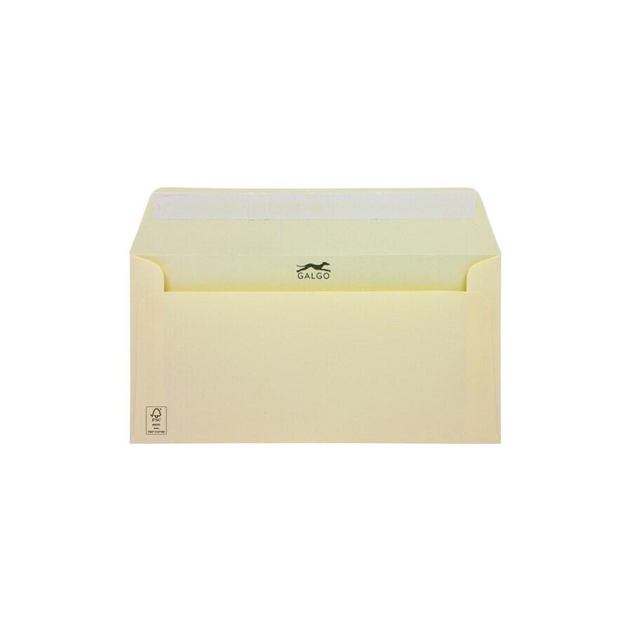 CAJA 400 SOBRES GALGO COLOR CREMA 110X220 CIERRE TIRA SILICONA