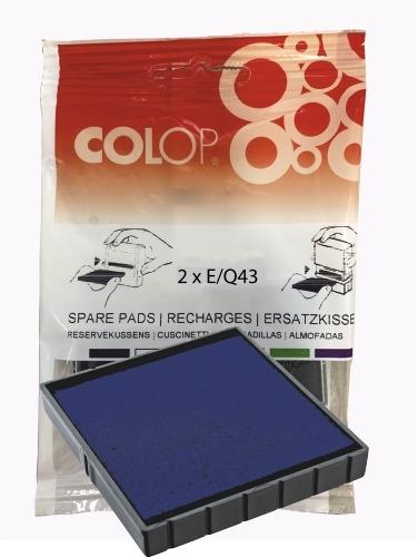 BLISTER 2 ALMOHADILLAS COLOP Q43 COLOR AZUL