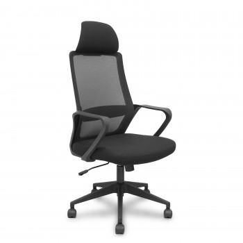 SILLA OPERATIVA PRO534 PIQUERAS Y CRESPO CON BRAZOS FIJOS Y CABECERO COLOR NEGRO