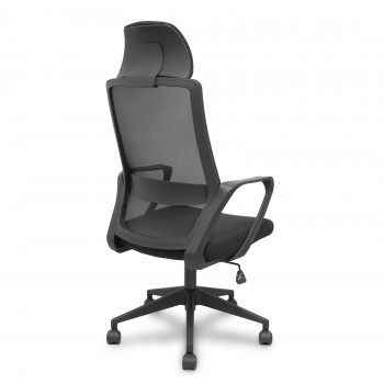 SILLA OPERATIVA PRO534 PIQUERAS Y CRESPO CON BRAZOS FIJOS Y CABECERO COLOR NEGRO