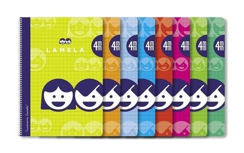 CUADERNO ESPIRAL LAMELA FOLIO 80 HOJAS CUADROVIA 4MM TAPA BLANDA COLORES SURTIDOS