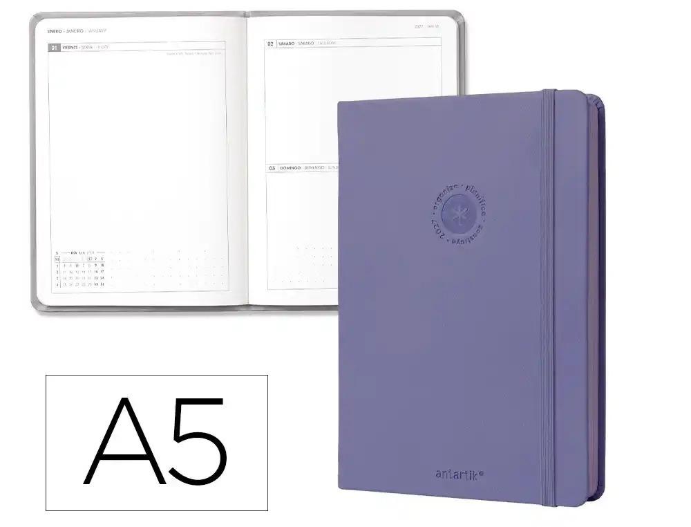 AGENDA OFICINA ANTARTIK 2027 ENCUADERNADA DIA PAGINA A5 BILINGUE 70G PAPEL FSC 70G PAPEL FSC MALVA