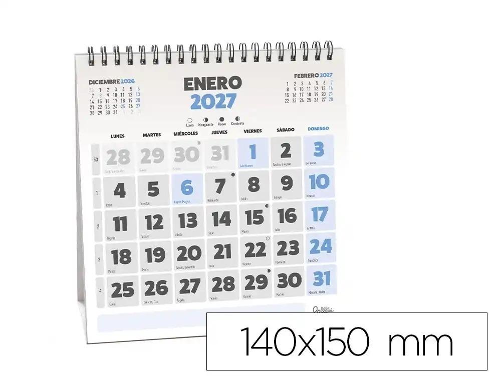 CALENDARIO ESPIRAL TRIANGULAR LIDERPAPEL DE SOBREMESA SERIE CLASICO 2027 140X150 MM PAPEL 128 G