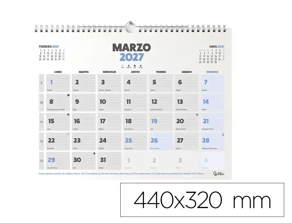 CALENDARIO PARED LIDERPAPEL CLASICO 2027 LOMO ENGOMADO 440X320 MM PAPEL 128 G