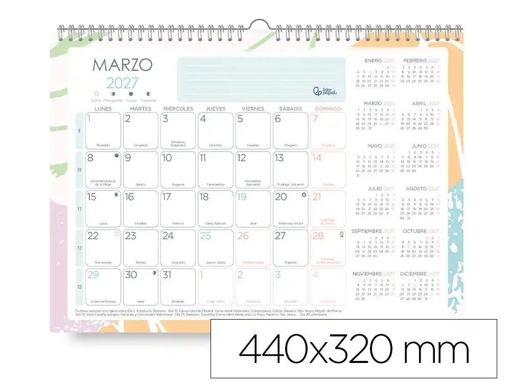 PLANNING MENSUAL LIDERPAPEL TEENS 2027 440X320 MM CON PEGATINAS LOMO ENGOMADO PAPEL 128 G