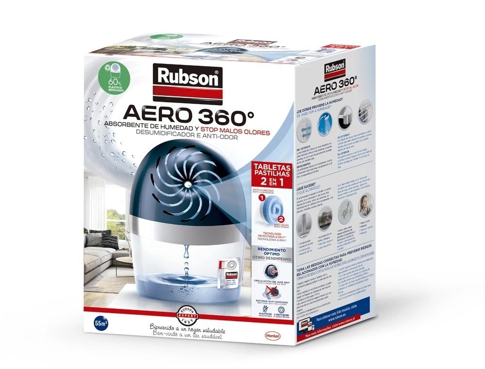 DESHUMIDIFICADOR RUBSON AERO 360º + PASTILLA RECAMBIO GRATIS 189X118X241 MM