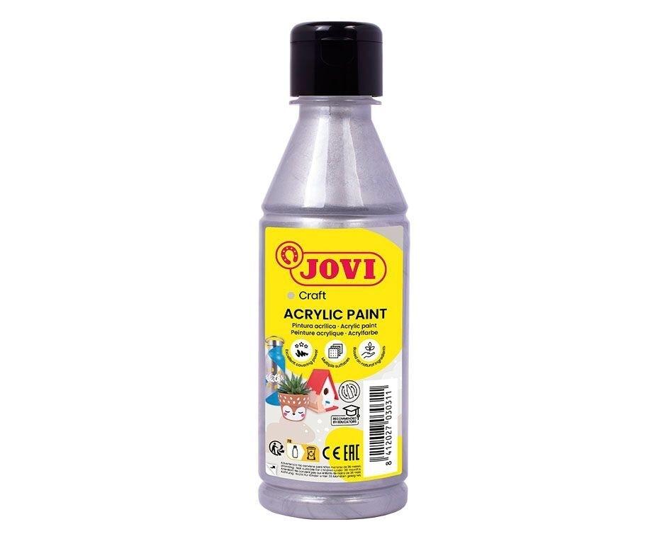 BOTELLA PINTURA ACRILICA JOVI 250 ML PLATEADA