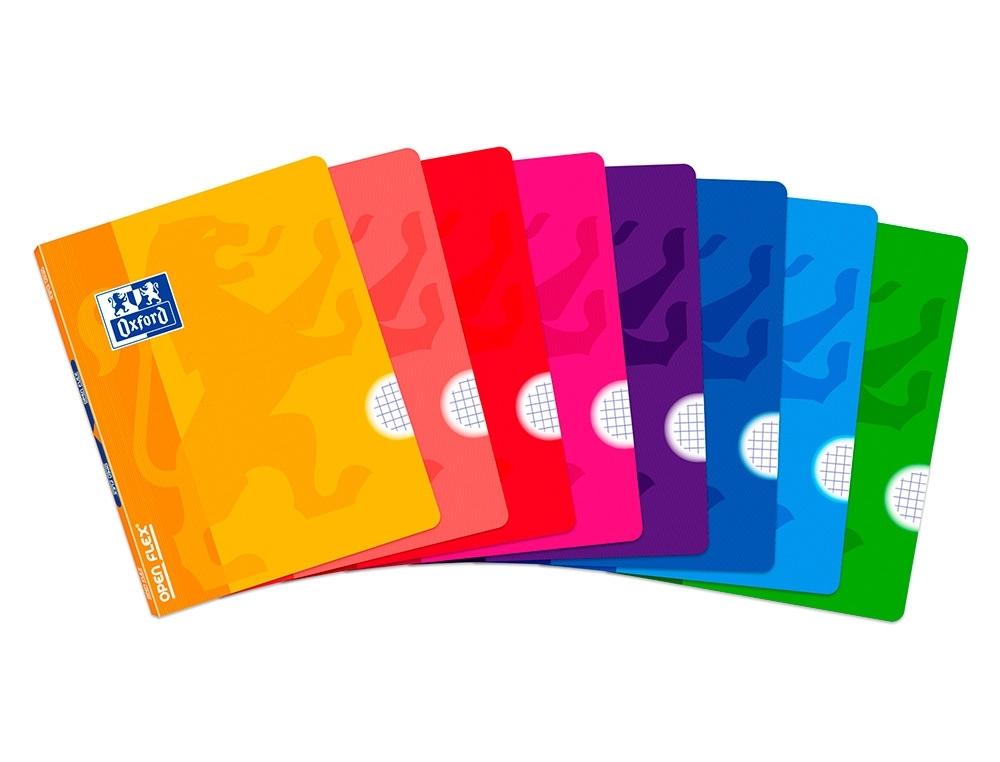 LIBRETA GRAPADA OXFORD TAPA PLASTICO OPENFLEX A4 48 HOJAS CUADROS 5X5