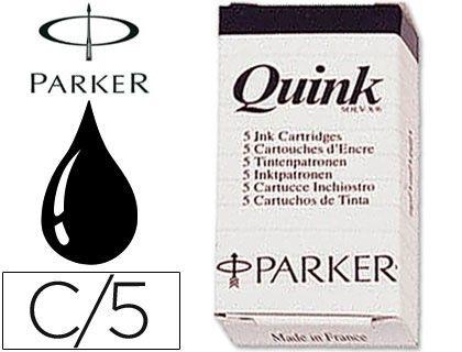 TINTA ESTILOGRAFICA PARKER NEGRA -CAJA DE 5 CARTUCHOS COD 8031