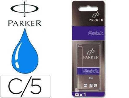 TINTA ESTILOGRAFICA PARKER AZUL REAL CAJA DE 5 CARTUCHOS COD 38018