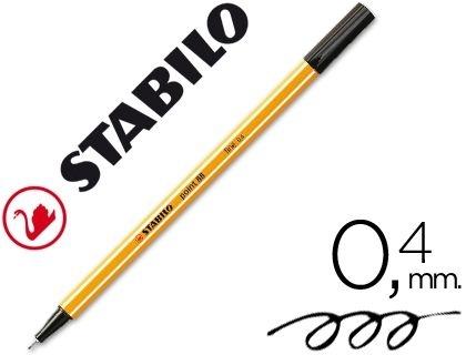 ROTULADOR STABILO PUNTA DE FIBRA POINT 88 NEGRO 88/46 0,4 MM COD 31588