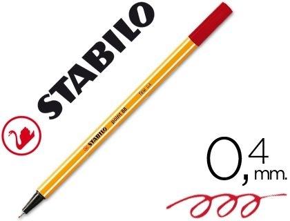 ROTULADOR STABILO PUNTA DE FIBRA POINT 88 ROJO 88/40 0,4 MM COD 31586