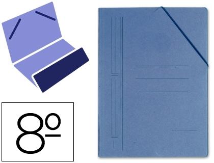 CARPETA GOMAS CARTON PINTADO AZUL OCTAVO CON BOLSA