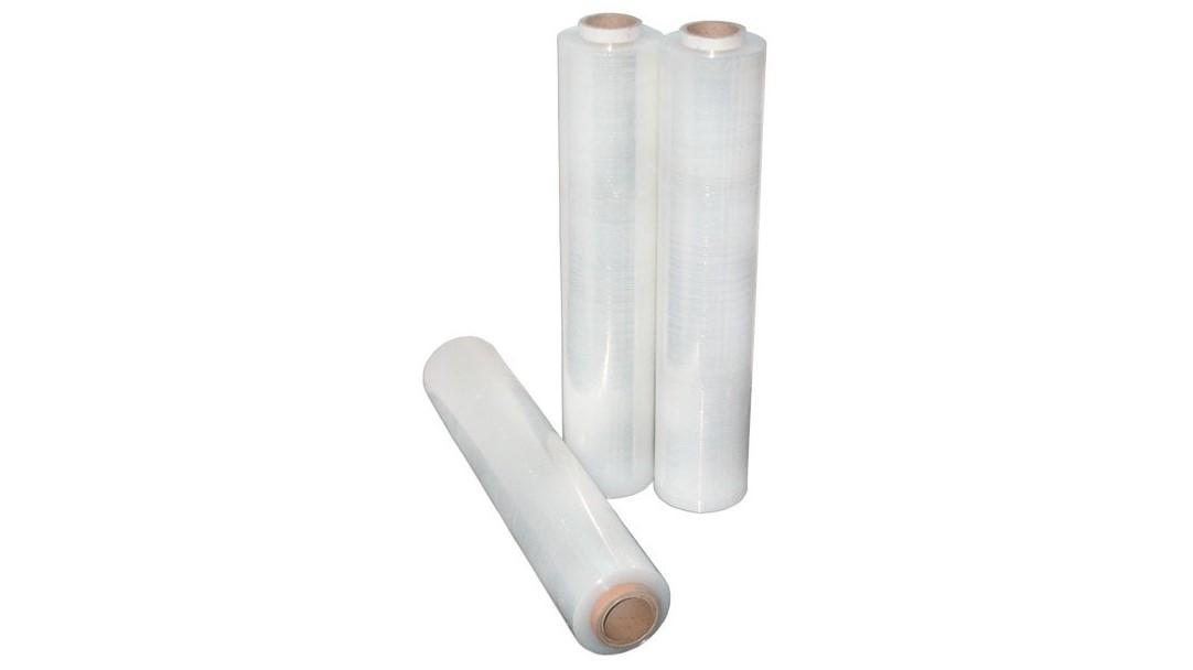 BOBINA FILM ESTIRABLE MANUAL PARA PALETIZAR 1,1 KG 23 MICRAS 500MM TRANSPARENTE