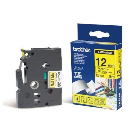 CINTA ROTULAR BROTHER TZ631 12MM AMARILLA COD. 26820