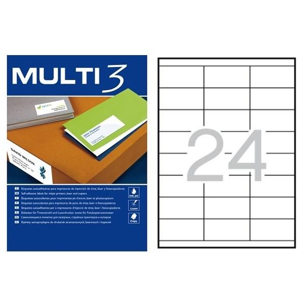 CAJA 100 HOJAS ETIQUETAS 70X35 MULTI 3 RF 04703