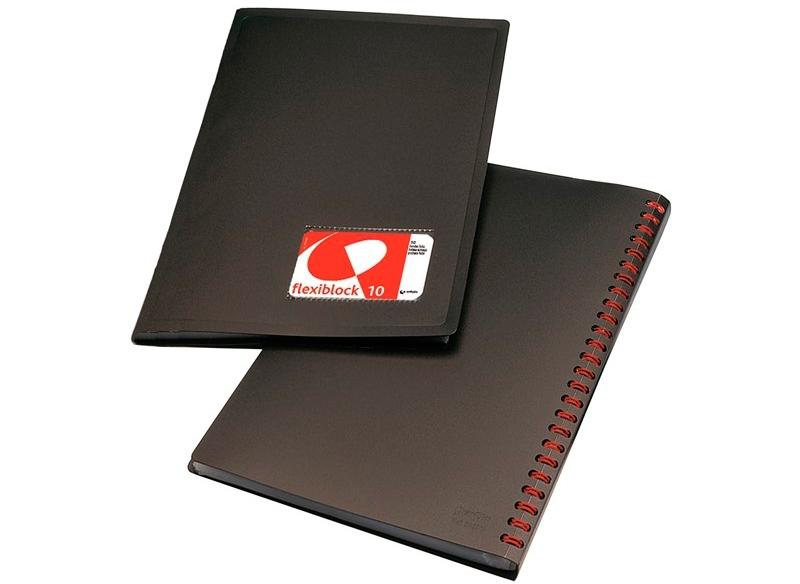 CARPETA FLEXIBLOCK DOBLE ESPIRAL FOLIO 50 FUNDAS GRAFOPLAS