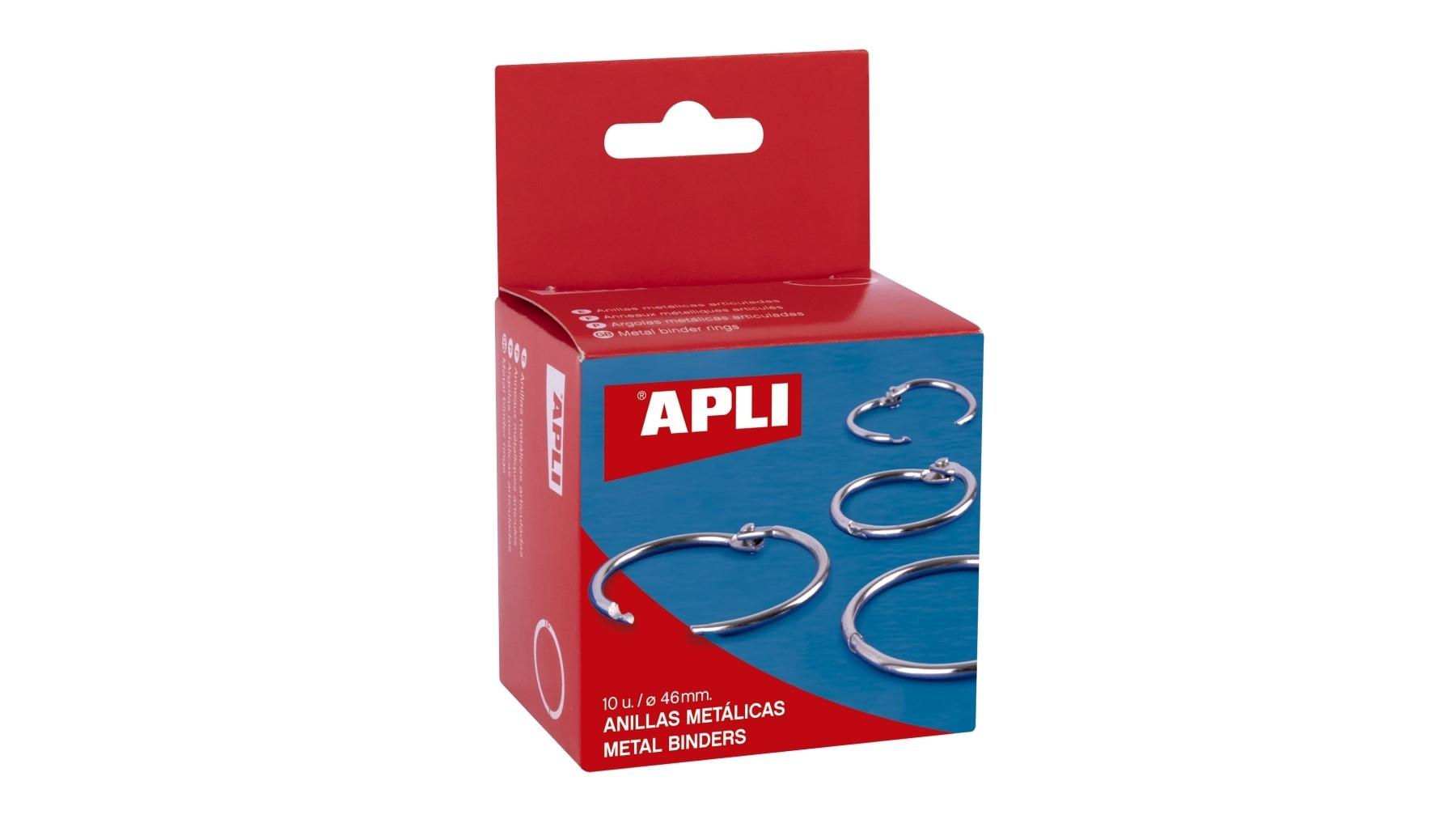 CAJA 10 ANILLAS METALICAS APLI 46MM RF 00455
