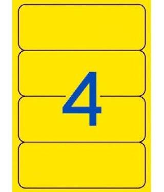 PAQUETE 25 HOJAS ETIQUETAS PARA ARCHIVADOR 190,0 X 61,0 MM COLOR AMARILLO APLI 01374