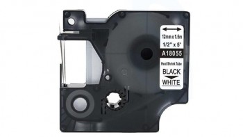 DYMO RHINO CINTA ID1-12 NEGRO SOBRE BLANCO 12MM X1,5M TUBO TERMORRETRACTIL 18055 - S0718300