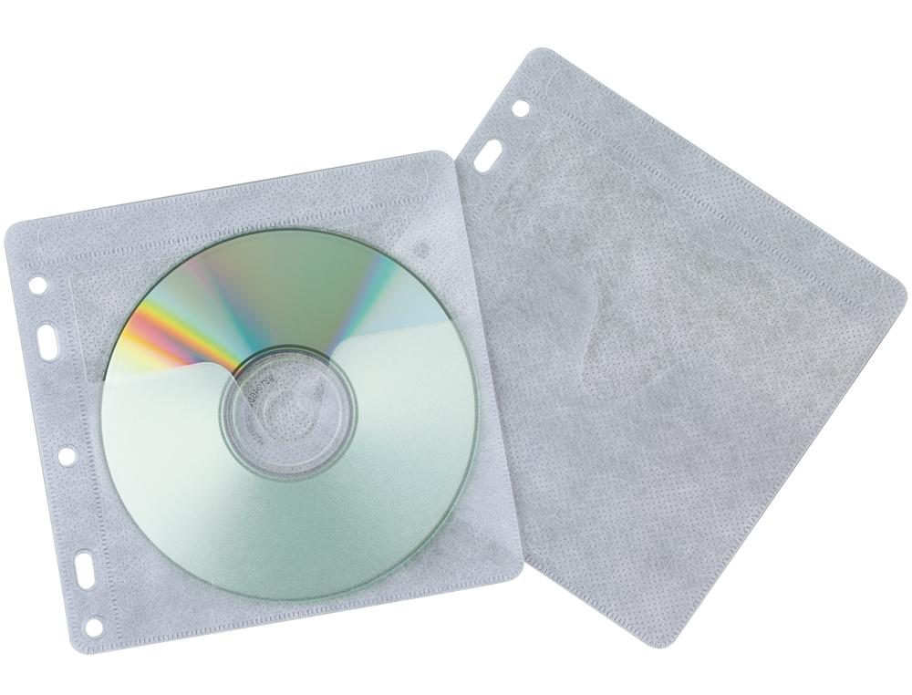 SOBRE PARA 2 CD Q-CONNECT POLIPROPILENO CON SOLAPA MULTITALADRO Y FORRO PROTECTOR-PACK DE 40 UNIDADES COD. 31730