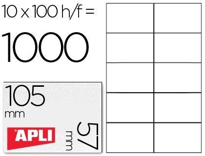 CAJA 100 H. ETIQUETAS BLANCAS ILC 105,0 X 57,0 APLI RF. 1278