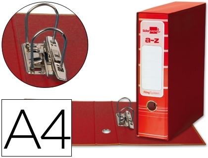 ARCHIVADOR DE PALANCA LIDERPAPEL A4 FILING SYSTEM FORRADO SIN RADO LOMO 80MM ROJO CON CAJA Y COMPRESOR METALICO COD 32072
