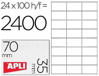 CAJA 100 H. ETIQUETAS BLANCAS ILC 70,0 X 35,0 APLI RF. 1272