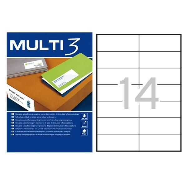 CAJA 100 HOJAS ETIQUETAS 105X42,4 MULTI 3 RF 04710