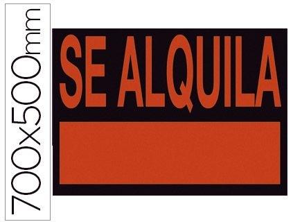 CARTEL PLASTICO SE ALQUILA ROJO FLUORESCENTE 700X500 MM COD. 34503