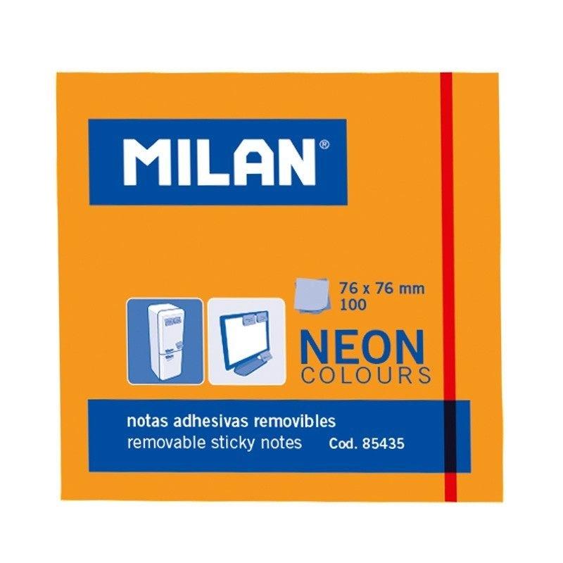 TACO NOTAS ADHESIVAS 76X76 MILAN NARANJA NEON