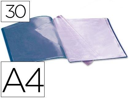 CARPETA LIDERPAPEL ESCAPARATE 37922 30 FUNDAS POLIPROPILENO DIN A4 AZUL COD. 23034