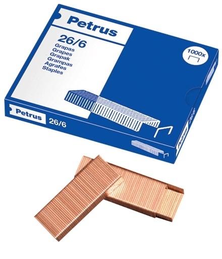 CAJA 1.000 GRAPAS COBREADAS PETRUS 26/6