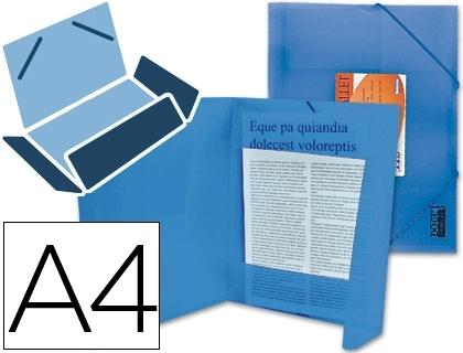 CARPETA LIDERPAPEL GOMAS SOLAPAS 34982 POLIPROPILENO DIN A4 AZUL SERIE FROSTY COD. 25614
