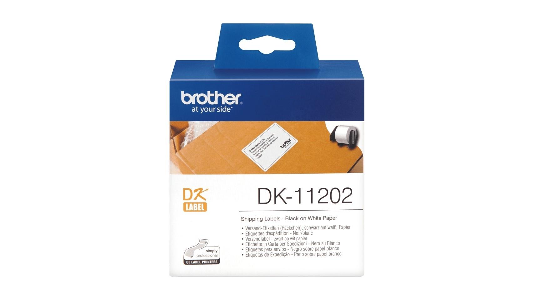 ROLLO 300 ETIQUETAS BROTHER DK11202 62MM X 100MM PAPEL BLANCO