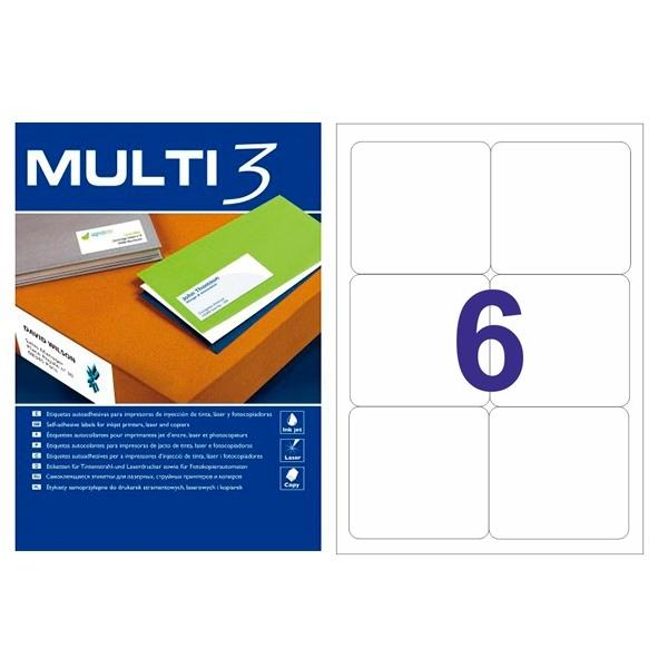 CAJA 100 HOJAS ETIQUETAS 99.1X93.1 MULTI 3 RF 10500