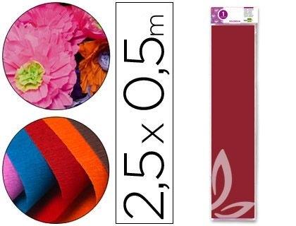 PAPEL CRESPON LIDERPAPEL 50 CM X 2.5M 34G/M2 BURDEOS COD. 24268