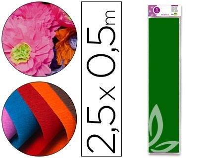 PAPEL CRESPON LIDERPAPEL 50 CM X 2.5M 34G/M2 VERDE OSCURO COD. 24278