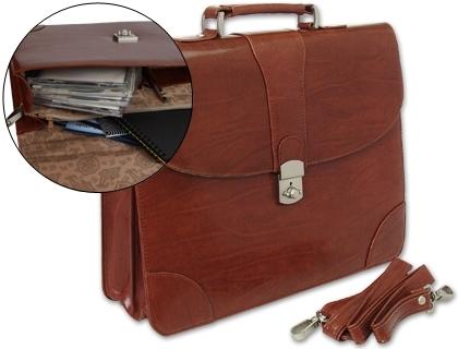 CARTERA PORTADOCUMENTOS Q-CONNECT KF02610 CON CORREA Y DPTOS INTERIORES MARRON COD. 33953