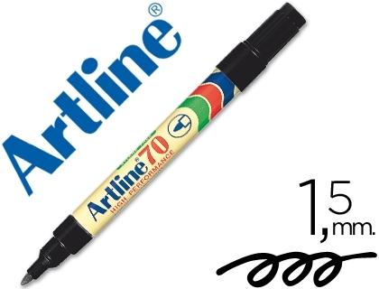 ROTULADOR ARTLINE MARCADOR PERMANENTE EK-70 NEGRO -PUNTA REDONDA 1.5 MM -PAPEL METAL Y CRISTAL COD. 06954