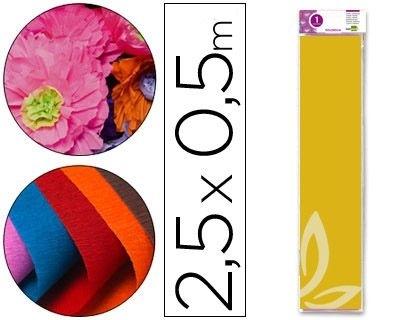 PAPEL CRESPON LIDERPAPEL 50 CM X 2.5M 34G/M2 AMARILLO ORO COD. 24266