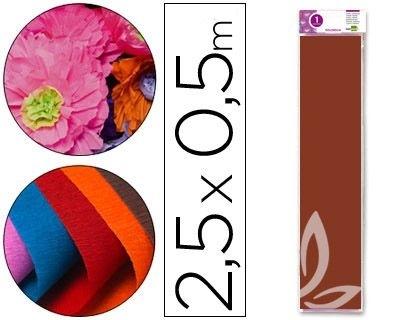 PAPEL CRESPON LIDERPAPEL 50 CM X 2.5M 34G/M2 MARRON COD. 24279