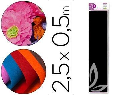 PAPEL CRESPON LIDERPAPEL 50 CM X 2.5M 34G/M2 NEGRO COD. 24280
