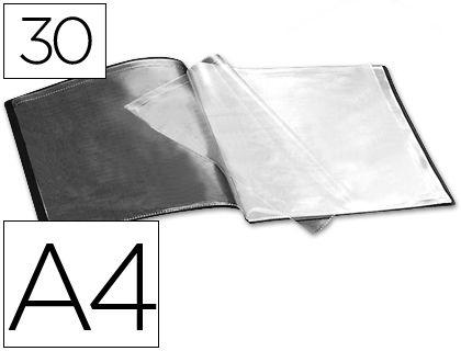 CARPETA LIDERPAPEL ESCAPARATE 37925 30 FUNDAS POLIPROPILENO DIN A4 NEGRA COD. 23036
