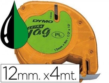 CINTA DYMO TAG VERDE 12MM X 4M S0721640 / 91204
